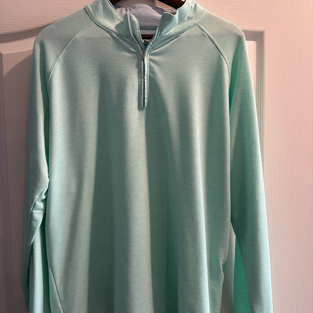 Peter Millar Mint  Green Zip-Up Sweater